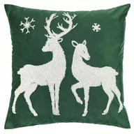 Pozostałe akcesoria świąteczne - Poszewka 45 x 45 Świąteczna Deer Butelkowy - miniaturka - grafika 1