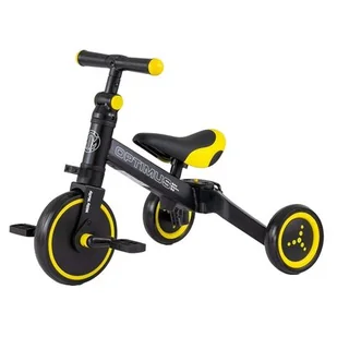 ﻿Rowerek trójkołowy biegowy 3w1 Milly Mally Optimus Black - Rowerki trójkołowe - miniaturka - grafika 1