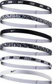 Ozdoby do włosów - Nike Opaska do włosów Nike Printed Headbands 6 szt biało czarne N.000.2545.176 - miniaturka - grafika 1