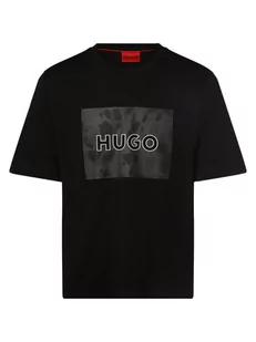 HUGO - T-shirt męski  Dulive_U234, czarny - Koszulki męskie - miniaturka - grafika 1