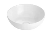 Umywalki - Umywalka nablatowa Krofam Lov 39 cm okrągła biały połysk 149-0200 - miniaturka - grafika 1