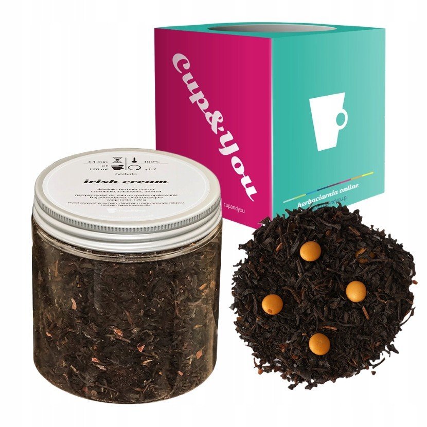 Czarna herbata IRISH CREAM czekoladki kakaowiec 120g - sypana liściasta herbata PREMIUM na prezent upominek podarunek Cup&You