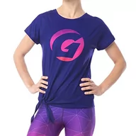 Koszulki i topy damskie - Gipara Giulia damska koszulka sportowa, krótki rękaw, do ćwiczeń, jogi, biegania, odprowadzanie wilgoci, oddychająca tkanina, kolor fioletowy i różowy, fioletowy/różowy, L - miniaturka - grafika 1