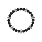 Bransolety męskie - Bransoletka Męska Guess JUMB04057JWSTBKT-U Czarny - miniaturka - grafika 1