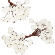 Pozostałe akcesoria świąteczne - Mroźna Jarzębina Biała Sztuczna 20szt Wiązka - miniaturka - grafika 1