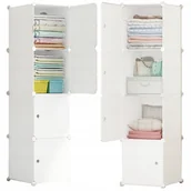 Meble do przedpokoju - Szafa Modułowa Garderoba Ubraniowa Biała Regał Słupek - miniaturka - grafika 1