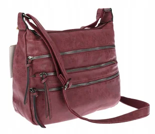 Torebka Damska Listonoszka Modna Pojemna Torba na Ramię 1030 Bordowa - Torebki damskie Torebka Damska Listonoszka Modna Pojemna Torba na Ramię 1030 Bordowa - Torebki damskie - miniaturka - grafika 1