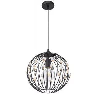 Globo Lighting Wisząca lampa czarna HANAKO 16029H kulisty zwis crystals 16029H - Lampy sufitowe - miniaturka - grafika 1