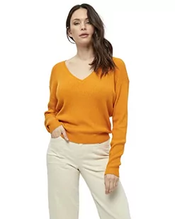 Desires Damski sweter Geisha Rib V-Pulower, Mango Orange, XXL, Pomarańczowy mango, XXL - Swetry damskie - miniaturka - grafika 1
