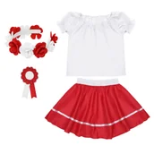 Dresy i komplety dla dziewczynek - ZESTAW NARODOWY BIAŁO-CZERWONY 116-128 4el - miniaturka - grafika 1