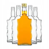 Domowy wyrób alkoholu - 5x BUTELKA SZKLANA FALA na NALEWKI WINO SOK LIKIERY BIMBER 500 ml 0,5 L - miniaturka - grafika 1