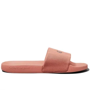 Klapki damskie Calvin Klein Slide Monogram Hardware YW0YW01713-GAM - pomarańczowe - Klapki i japonki damskie - miniaturka - grafika 1