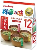 Kuchnie świata - Ryotei No Aji Instant Miso, 4 smaki wakame tofu cebulka 12 x 18g 216g - Marukome - miniaturka - grafika 1