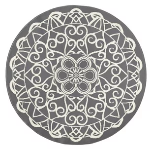 Zala Living Stylowy welurowy dywan mandala szara okrągła 102568-140 - Dywany - miniaturka - grafika 1