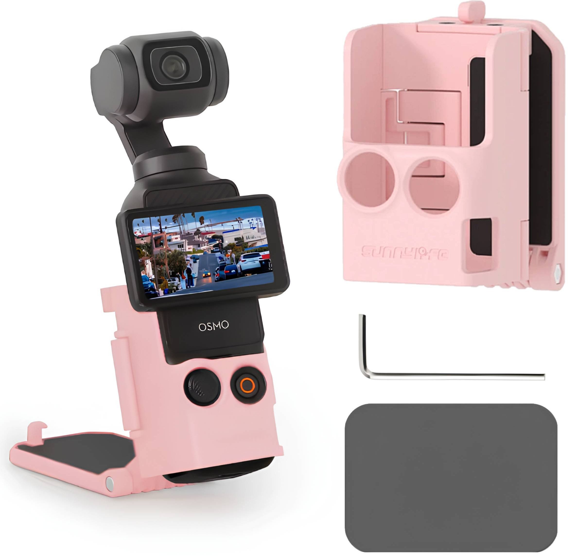 UCHWYT MAGNETYCZNY REGULOWANY MOCOWANIE OCHRONNE DO DJI OSMO POCKET 3 RÓŻOWY