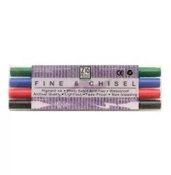 Kuretake Zig Fine & Chisel Set 4Sztms-6700/4V - Pozostałe akcesoria dla plastyków - miniaturka - grafika 1