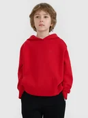 Bluzy dla chłopców - 4F Bluza dresowa nierozpinana z kapturem chłopięca - czerwona 122 (6-7 lat) - miniaturka - grafika 1