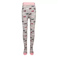 Rajstopy - Ewers Rajstopy dziecięce z motywem konia, rajstopy z bawełny dla dziewczynek, Made in Germany, szary, 110/116 cm - miniaturka - grafika 1