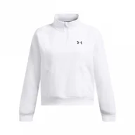 Bluzy sportowe damskie - Damska bluza treningowa Under Armour UA  Armour Fleece Pro  Zip - biała - UNDER ARMOUR - miniaturka - grafika 1