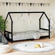 Łóżeczka i kojce - Rama łóżka, czarna, 80x200 cm, lite drewno sosnowe  Lumarko! - miniaturka - grafika 1