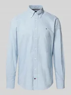 Koszule męskie - Koszula biznesowa o kroju regular fit z czystej bawełny - miniaturka - grafika 1