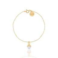 Bransoletki - Bransoletka srebrna pozłacana z perłą - miniaturka - grafika 1