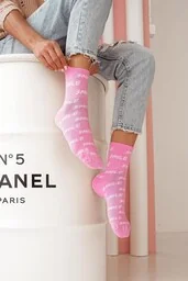 Skarpetki damskie z pozytywnym napisem Smile Milena - Skarpetki damskie - miniaturka - grafika 1