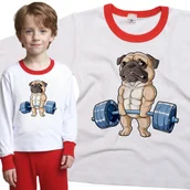 Piżamy dla dziewczynek - Piżama dziecięca Pies Mops Paker Sztanga Siłownia 98/104 - VoloDonum - miniaturka - grafika 1