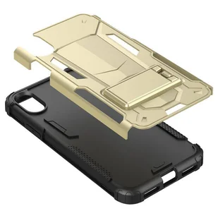 Zizo Hybrid Transformer Cover Pancerne etui iPhone X z podstawką (Gold/Black) - Etui i futerały do telefonów - miniaturka - grafika 6