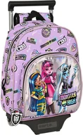Plecaki szkolne i tornistry - Plecak szkolny na kółkach Monster High Best boos fioletowy 28 x 34 x 10 cm - miniaturka - grafika 1