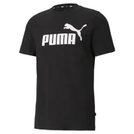 Koszulki sportowe męskie - Męska koszulka z logo Essentials PUMA Black - miniaturka - grafika 1