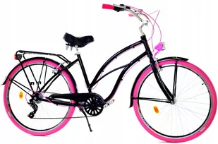 Dallas Bike Cruiser 7spd Alu 28 cali Damski Czarno-różowy - Rowery - miniaturka - grafika 1
