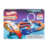 Tory, garaże, parkingi - Hot Wheels, Ultra Hots, Pojedynek z turboprzyspieszeniem, tor wyścigowy + 2 auta - miniaturka - grafika 1
