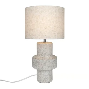 Elegancka beżowa lampa stołowa Dugan z ceramiki - Lampy stojące - miniaturka - grafika 1