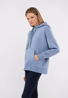 Bluzy damskie - Niebieska, bawełniana bluza B-ELEVEN - miniaturka - grafika 1