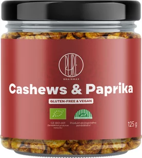 BrainMax Czyste orzechy nerkowca i czerwona papryka, orzechy nerkowca i papryka, BIO, 125 g - Orzechy i nasiona - miniaturka - grafika 1
