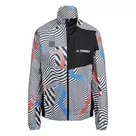 Kurtki damskie - adidas Damska kurtka Trail Wind J W, biało-czarna, S, biały i czarny, S - miniaturka - grafika 1
