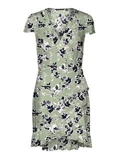 Sukienki - Vero Moda Damska sukienka Vmmenny Short C/S Wrap Dress WVN Ga, Reseda/Aop: mille, XS - grafika 1