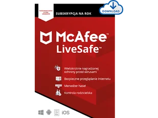 Kod aktywacyjny MCAFEE Program antywirusowy LiveSafe 1 rok - Programy antywirusowe - miniaturka - grafika 1