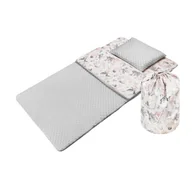 Śpiworki dla dzieci - Bubaland Śpiworek przedszkolaka  pościel do przedszkola Flowers gray - Minky - miniaturka - grafika 1