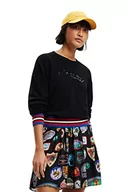 Swetry damskie - Desigual Women's Black JERS_MARA 2000 sweter damski, XL - miniaturka - grafika 1