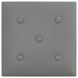 vidaXL Panele ścienne, 12 szt., szare, 30x30 cm, sztuczna skóra 343977 - Panele ścienne i boazeria - miniaturka - grafika 6