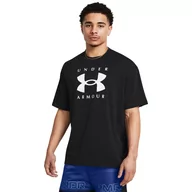 Koszulki sportowe męskie - Męski t-shirt z nadrukiem Under Armour UA M Hw Os Branded Ss - czarny - UNDER ARMOUR - miniaturka - grafika 1