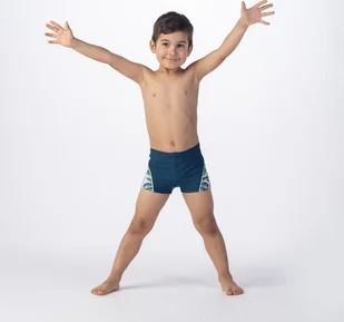 Dziecięce bokserki kąpielowe Aquawave Idaro Kids gibraltar sea/palms print rozmiar 116 - Kąpielówki męskie - miniaturka - grafika 1