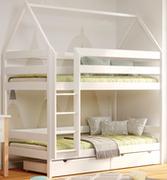 Łóżka dla dzieci i młodzieży - Białe piętrowe łóżko domek z 2 szufladami - Zuzu 4X 180x90 cm - miniaturka - grafika 1