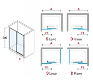 Ścianki i drzwi prysznicowe - Novellini Kuadra 2.0 2PH Drzwi przesuwne 117-121x200 cm prawe profile srebrne szkło przezroczyste K22PH117D-1B - miniaturka - grafika 1