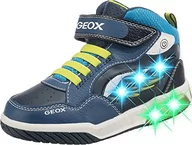 Buty dla chłopców - Geox Chłopięce J Inek Boy D sneakersy, Navy Lime, 30 EU - miniaturka - grafika 1