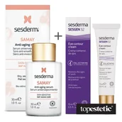 Zestawy kosmetyków damskich - Sesderma Samay Anti Aging Serum + Sesgen 32 Eye Contour Cream ZESTAW Serum przeciwstarzeniowe 30 ml + Krem kontur oczu 15 ml - miniaturka - grafika 1