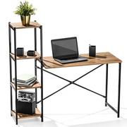 Regały - Vilde Industrialne biurko z wysokim regałem, metalowe, czarne, na książki, loft 879002 - miniaturka - grafika 1