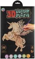 Zabawki kreatywne - Drewniane puzzle 3D Jednorożec 11698 - miniaturka - grafika 1